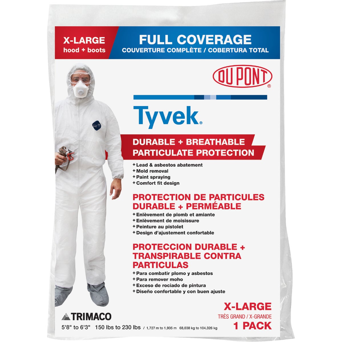 クリーニンク済み　XLパルフェットVIVID BINDER T-BACK Amazon.com: XL Tyvek Coverall W/Hood, Zipper, Elastic Wrist