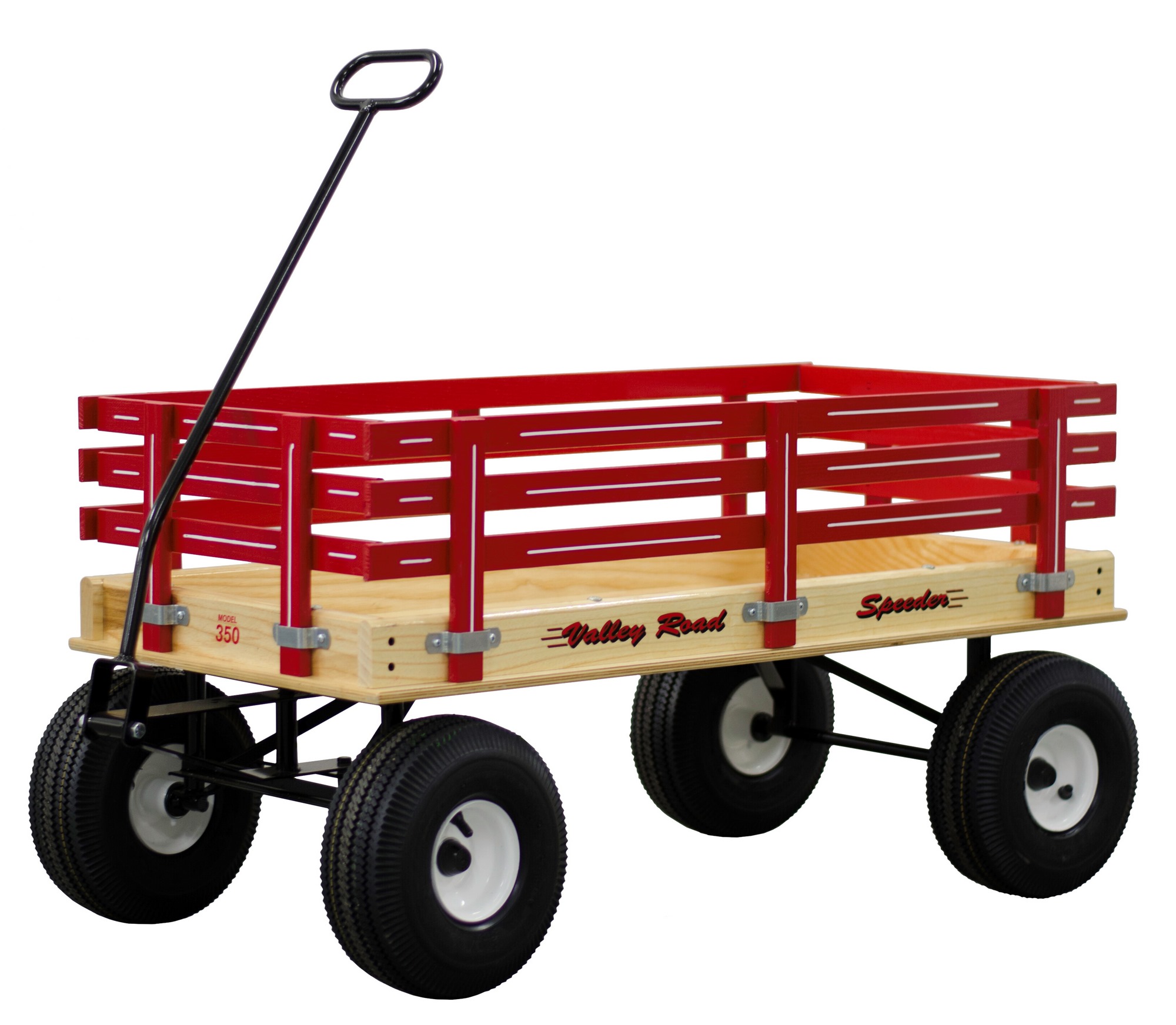 Valley Road Woodworks Hardwood Speeder Wagon (Red) 20 in. x 40 in.