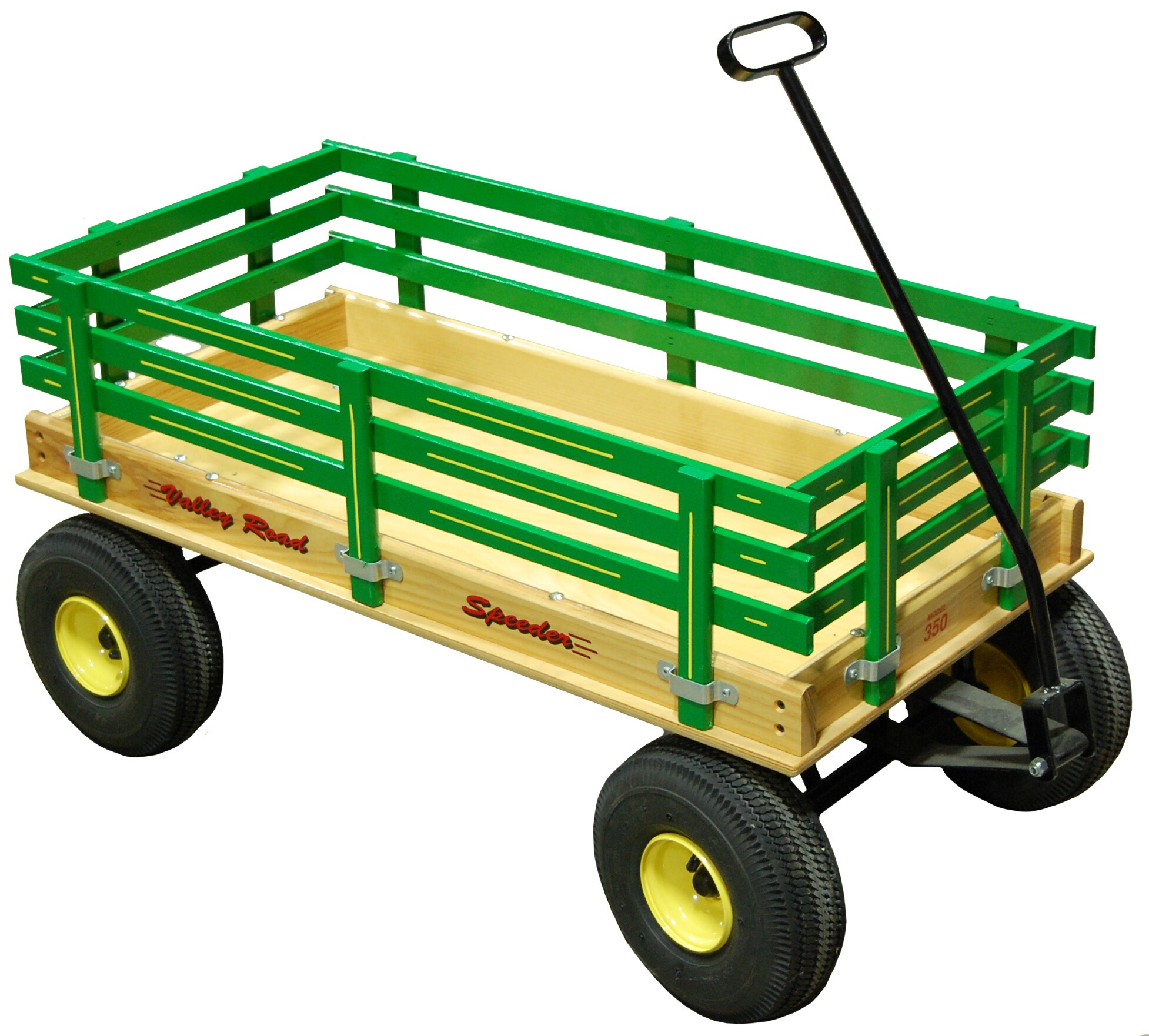Valley Road Woodworks Hardwood Speeder Wagon (Green) 20 in. x 40 in.