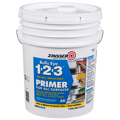 ZINSSER Bulls Eye 1-2-3® Water-Base Primer (White) 5 gal