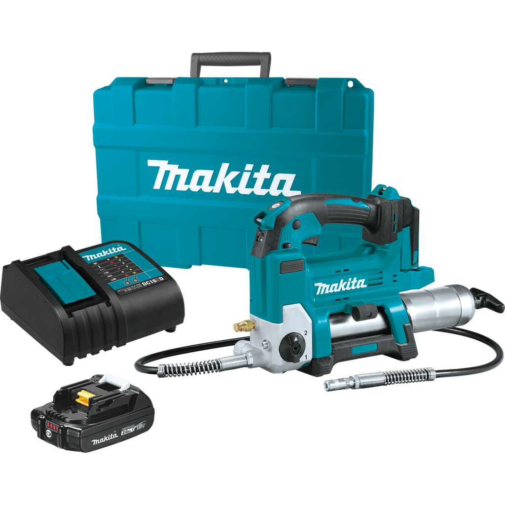 Makita 18V LXT Lithium Ion Cordless Grease Gun Kit var. spd. case with one battery 2.0Ah