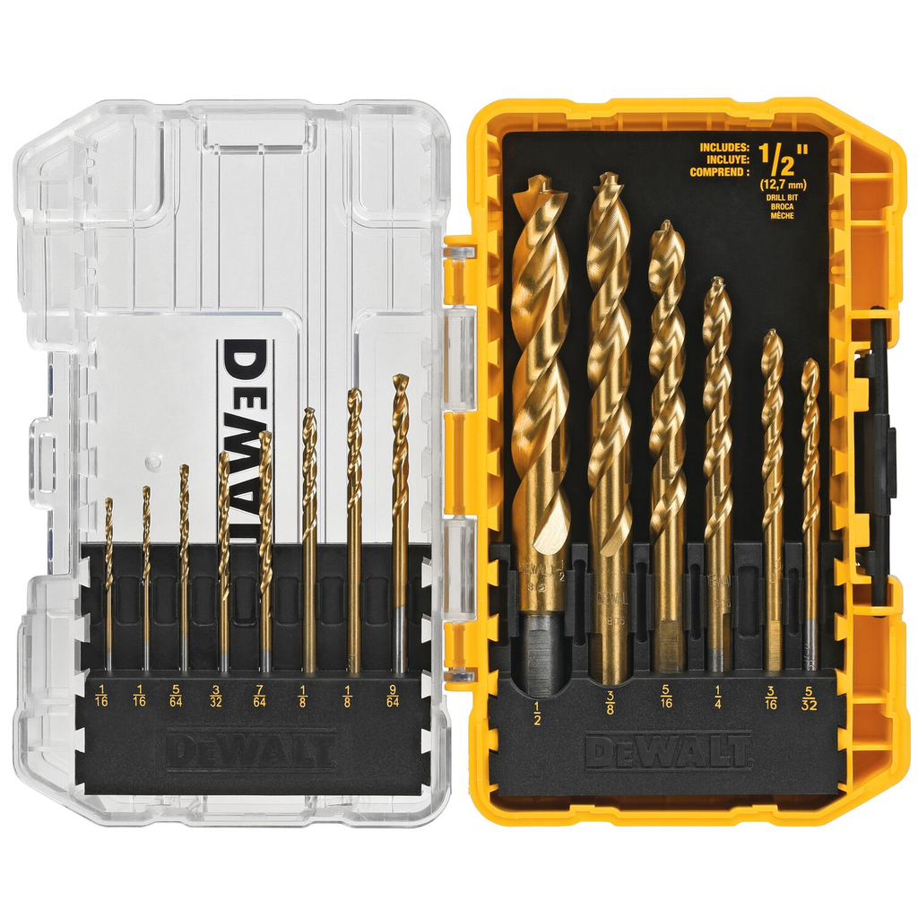 Dewalt DEWALT IMPACT READY Titanium Nitride Coating Drill Bit Sets with ToughCase System 14 Piece
