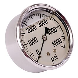 Valley Industries 2-1/2 in 0 - 5000 psi 1/4 in MNPT Single Scale Pressure  Gauge