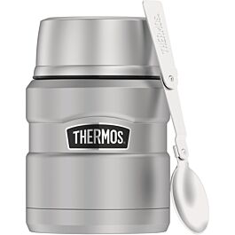 Thermos Stainless King SS Food Jar w/ Spoon - 16 oz