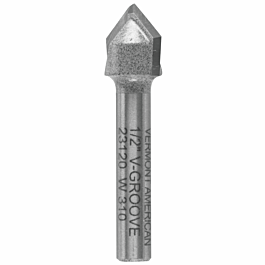 Vermont American 90-Degree x 1/2 In. Carbide Tipped V-Groove Bit