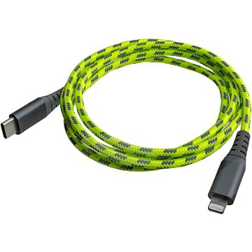 MobileSpec MBSHV0424 4 ft PVC Hi-Vis Green Lightning to USB-C Cable