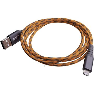 MobileSpec MBSHV0423 4 ft PVC Hi-Vis Orange Lightning to USB-A Cable