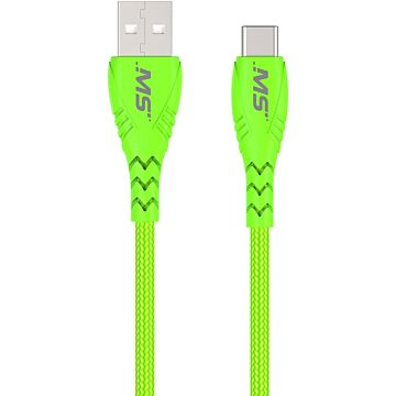 MobileSpec MB06733 10 ft PVC Hi-Vis Green Charge & Sync USB-C to USB Cable