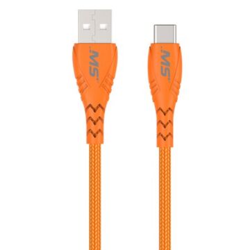 MobileSpec MB06734 10 ft PVC Hi-Vis Orange Charge & Sync USB-C to USB Cable