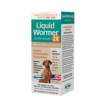 Durvet Animal Health Products durvet 7-45801-01171-7 8 oz Puppies and Adult Dogs Double Liquid Wormer™ 2X