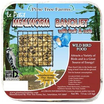 Pine Tree Farms 1445 7.5 lb Seed Cake Mealworm Banquet Seed Cake