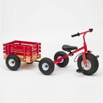 Valley Road Woodworks 100AT RED 175 lb Supports/250 lb with Solid Tires 16 in W x 22 in L Wood Bed/Poly Trike Trailer