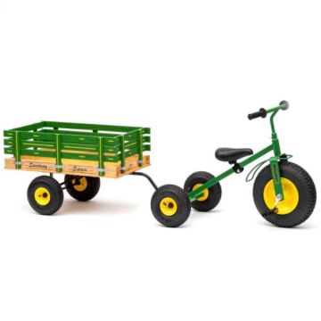 Valley Road Woodworks 100 GREEN 175 lb Supports/250 lb with Solid Tires 16 in W x 22 in L Wood Bed/Poly Trike Trailer