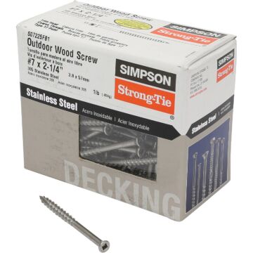 Simpson Strong-Tie #7 x 2-1/4" Square Drive Trim Head Stainless Steel Screw