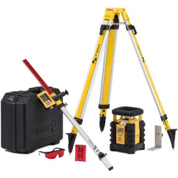 STABILA 16-1/2 in L x 19 in H x 9-1/2 in W 9 AA Self-Leveling Dual Slope Rotating Laser Level