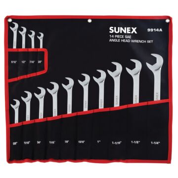 SUNEX Tool Imperial 14 Chrome Plating Angle Head Wrench Set