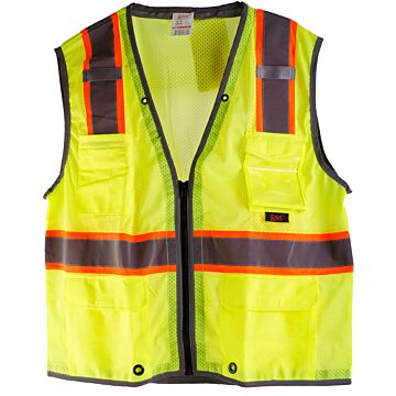 GSS SAFETY® 1701-X-L XL 100% Polyester Hi-Vis Lime Safety Vest