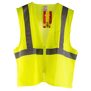 GSS SAFETY® 1001-XL XL 100% Polyester Hi-Vis Lime Safety Vest