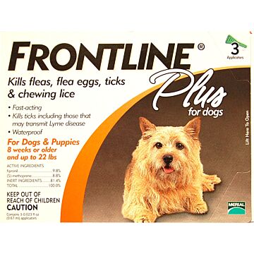 Boehringer Ingelheim Group FRONTLINE® Plus 1 to 22 lb Oil Trusted Flea and Tick Protection