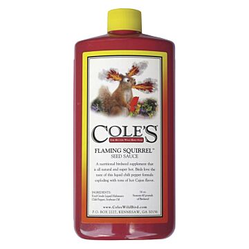 Cole's® FS16 16 oz Hot and Spicy Flaming Squirrel Seed Sauce
