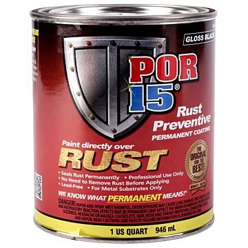 POR-15® 45004 1 qt Gloss Black Liquid Non-Porous Rust Preventive Coating
