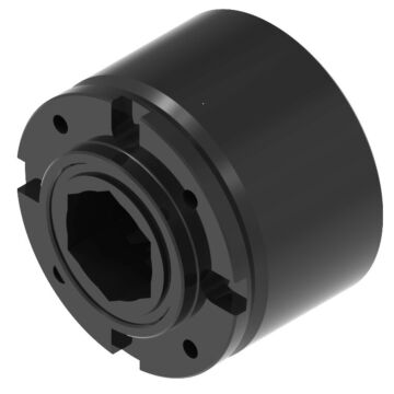 Torqmaster compact automatic clutch with 1 1/2 hex bore telescoping connection and bolted connection