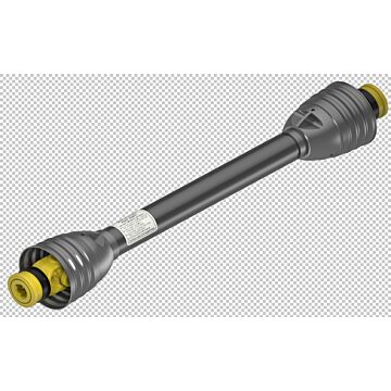 AB3 series profile PTO drive shaft with a 1 3/8-6 spline spring-lok tractor connection and 1 3/8-6 spline spring-lok implement connection