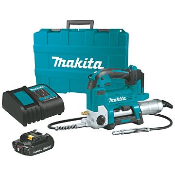 Makita 18V LXT® Lithium-Ion Cordless Grease Gun Kit, var. spd., case, with one battery (2.0Ah)