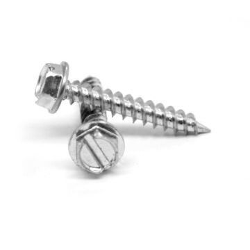 Star Stainless #10 1-1/2 in Indented Hex Washer Head Slotted Sheet Metal Screw