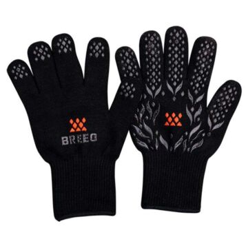 Breeo One Size Fits Most 50% Aramid 40% Cotton 10% Silicone Black Heat Resistant Gloves
