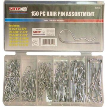 GRIP Steel Zinc Plated 150-Piece Hair Pin Assortment
