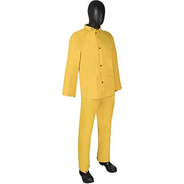 Liberty Safety XL PVC/Polyester Yellow Hooded Rainsuit
