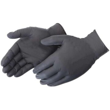 L Nitrile Black Industrial Grade Disposable Gloves