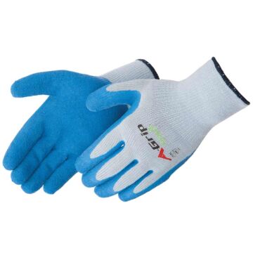 Liberty Safety M Cotton/Polyester Gray Cotton/Blue Latex Premium Dipped Coated Seamless Gloves