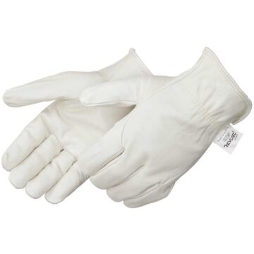 Liberty Safety M Premium Grain Leather Natural White Drivers Gloves