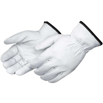 Liberty Safety XL Premium Grain Deerskin Leather White Goat Hide Drivers Gloves