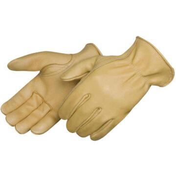 Liberty Safety M Premium Grain Deerskin Leather Gold Drivers Gloves