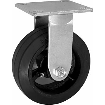 World Casters & Equipment Manufacturing 500 lb 6 in Rubber on Cast Iron Rigid Caster