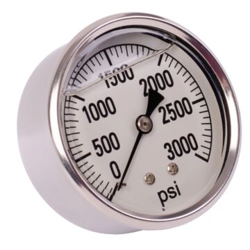 2-1/2 in 0 - 3000 psi 1/4 in MNPT Single Scale Pressure Gauge