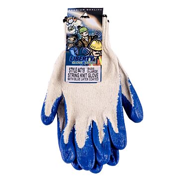XL Cotton/Polyester Blue Coated Seamless Gloves