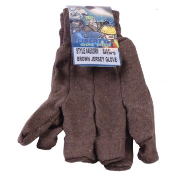 Men's Cotton Brown Jersey Gloves