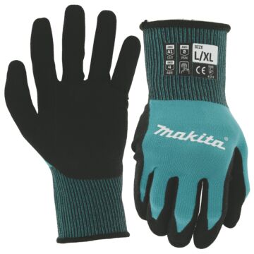 L/XL Nitrile Teal Cut Resistant Gloves