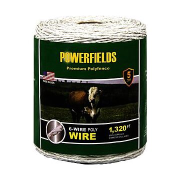 Powerfields 1320 ft Length White 6-Wire Polywire