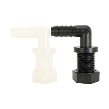 11/16 x 3/8 in Nominal Size MPS x HB Polypropylene Threaded Nozzle Elbow