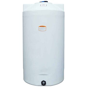 100 gal Polyethylene White Vertical Storage Tank