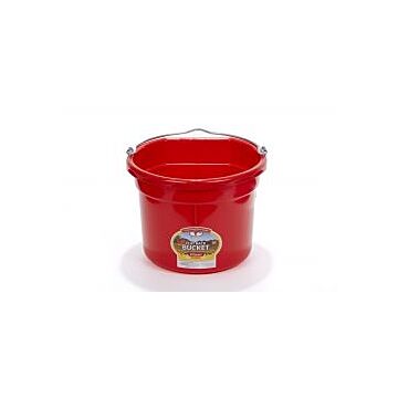 8 qt Plastic Red Flatback Bucket