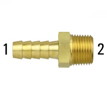 1 in MPT x 1 in Barb Threaded Male Straight Adapter