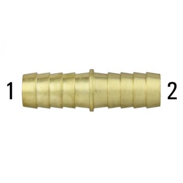 1/4 x 1/4 in Fitting Size Industrial Barb Brass Straight Hose Mender