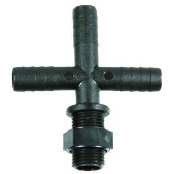 11/16 x 1/2 in Nominal Size MSP x HB Polypropylene Threaded Nozzle Cross