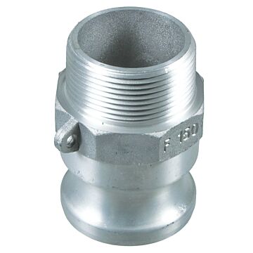 1-1/2 in Male Coupler X Male Coupler Npt Connection Type Aluminum Type F Cam and Groove Coupling